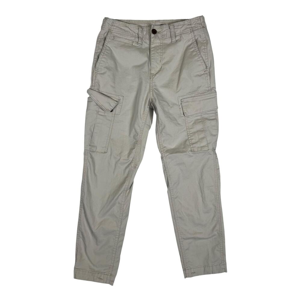 American Eagle Slim Lived-In Cargo Pants Mens 28x29 Beige Stretch Casual